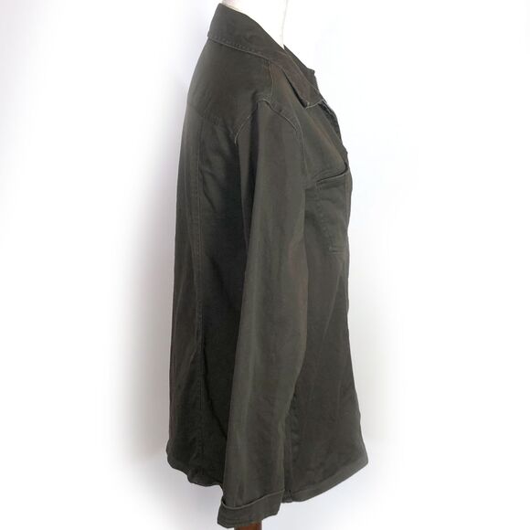 Chico's Olive Green Jacket Medium Stretch Cotton - Picture 3 of 7